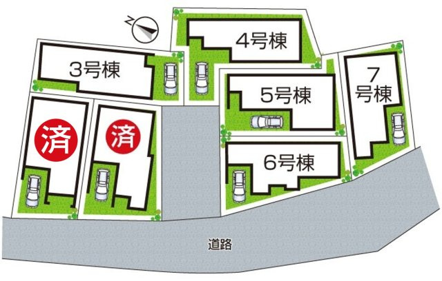 茨木市上野町　第7期　新築一戸建ての区画図|全７区画