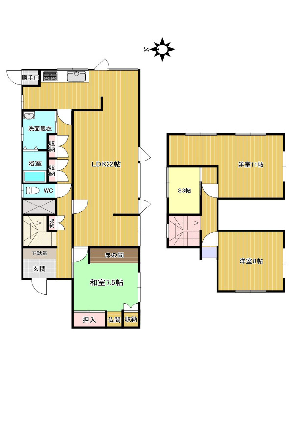 本通1丁目中古物件の間取り
