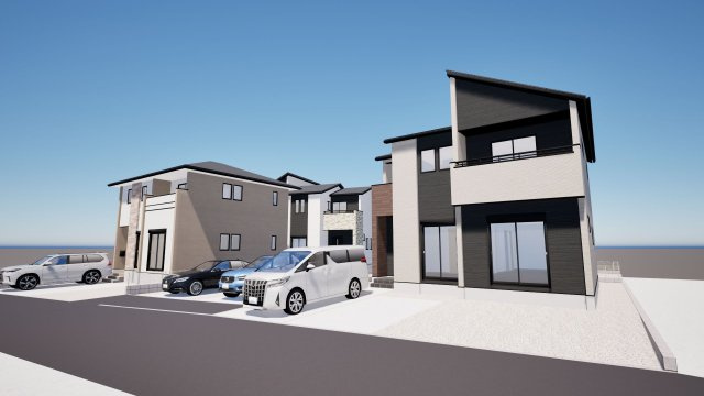 久留米市国分町　新築戸建【1号棟】の外観パース