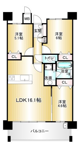 サンパーク久留米東VITAZIONEの間取り