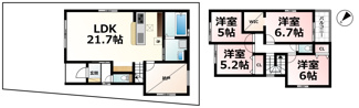 【間取り】 | 雄琴６丁目　分譲４区画３号地