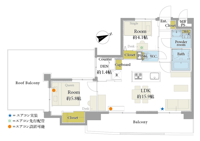 【間取り】 | アトムセレクトライオンズマンション船橋本町通り　9階