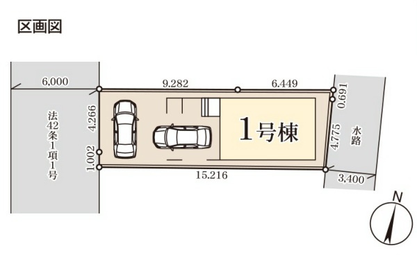 三郷市　戸ケ崎　新築戸建　全1棟　の区画図|区画図です
