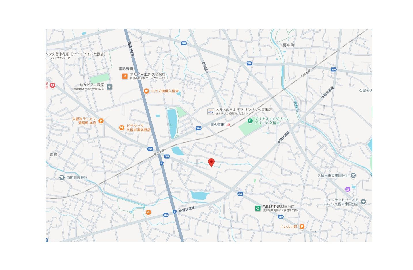 久留米市国分町　新築戸建【2号棟】の地図