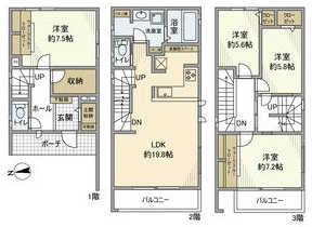 東畑町２丁目戸建の間取り