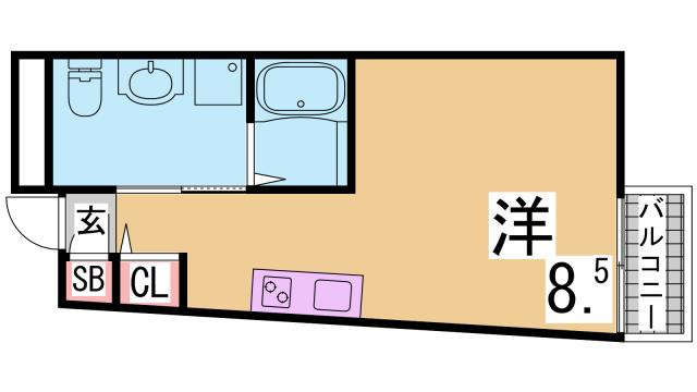 神戸市須磨区須磨浦通６丁目のアパートの間取り