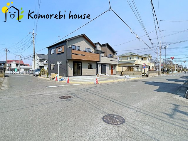 上尾市向山2丁目　1期　新築一戸建て　ブルーミングガーデン　01の前面道路含む現地写真|26.2.26　撮影済み