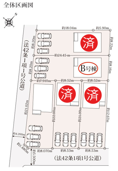 【区画図】 | 沼津市本字松下845番 新築建売分譲住宅 建物＋土地 TW06060 | 沼津市本　区画図