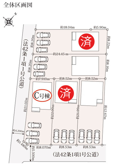 【区画図】 | 沼津市本字松下845番 新築建売分譲住宅 建物＋土地 TW06060 | 沼津市本　区画図