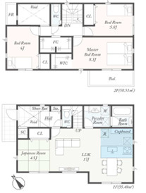 秦野市第2曽屋　新築戸建　全４棟　１号棟の間取り