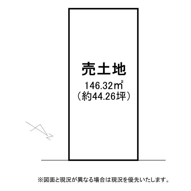 野洲市西河原　建築条件無し売土地の土地図