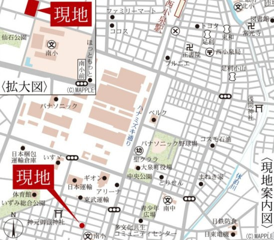 大泉町仙石第6　２号棟(全５棟)　リーブルガーデン　新築建売分譲の地図