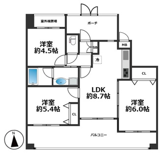 【間取り】 | リブコート明石相生町 | リビング横の仕切り扉を閉めれば個室になります♪開ければ広々リビングに♪