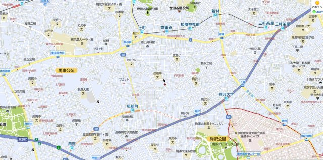 世田谷区アルテシモブロス305の地図