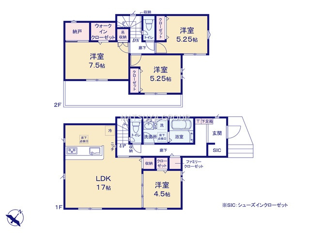 グラファーレ安城市古井町３期－１号棟の間取り|【１号棟】土地面積：135.02㎡/建物面積：103.08㎡