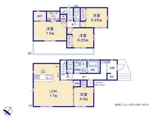 【間取り】 | グラファーレ安城市古井町３期－１号棟 | 【１号棟】土地面積：135.02㎡/建物面積：103.08㎡
