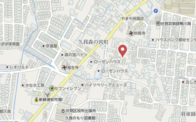 京都市伏見区久我東町　中古戸建の地図