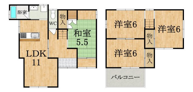 北永井町戸建の間取り