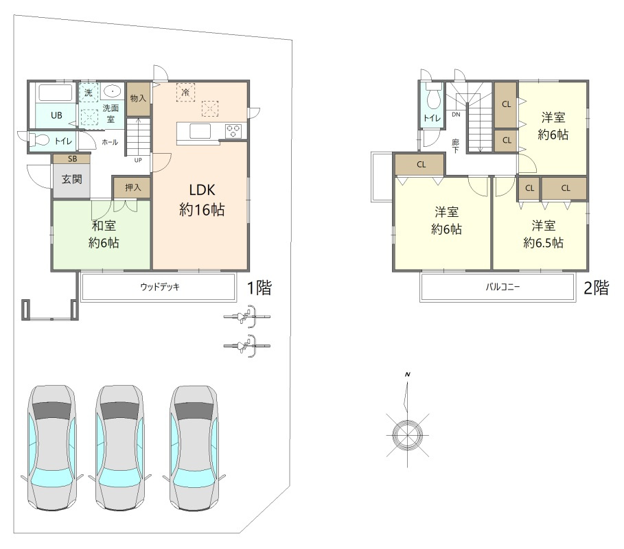 名東区香流三丁目戸建の間取り|目の前の道路は、車通りが少なく、静かな住環境です！