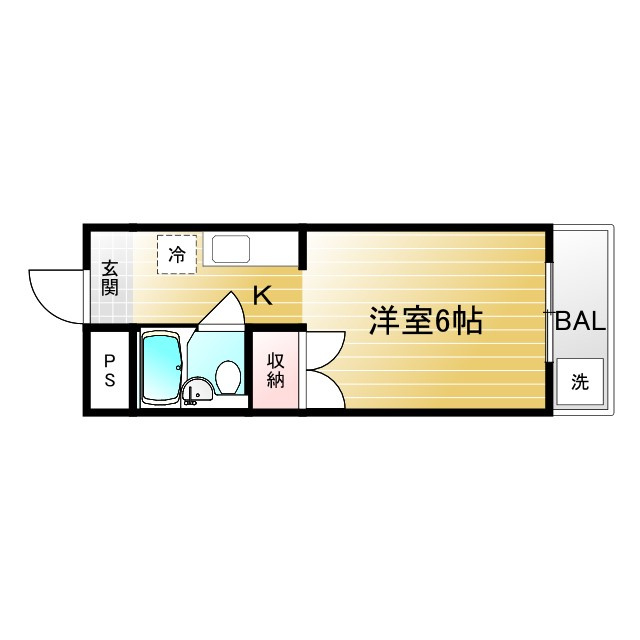 京都市右京区西京極前田町の賃貸マンションの間取り