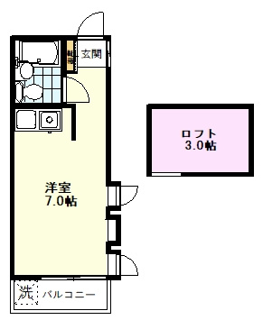 【間取り】 | サンアマノ小平 | サンアマノ小平、201号室、１Ｒロフト