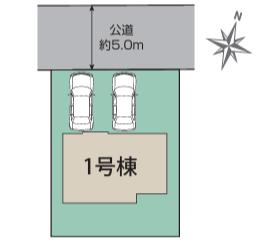 八王子市　北野台　新築一戸建ての区画図|～北側5ｍ道路に面しています～