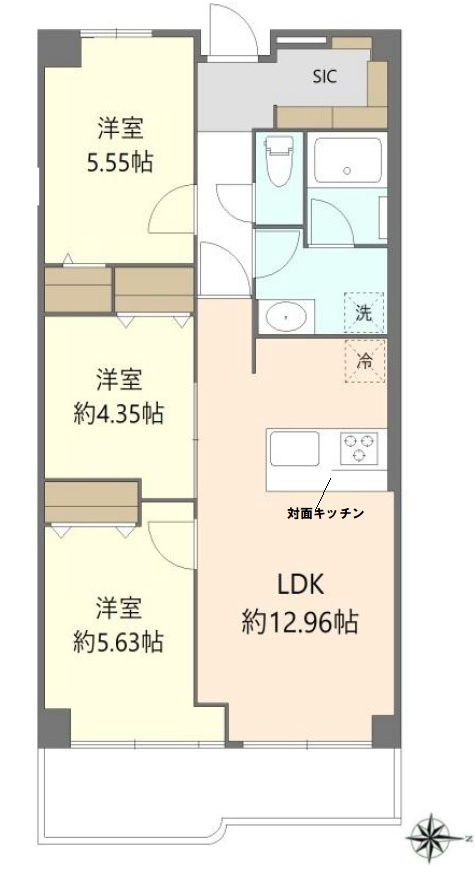 三郷スカイマンションの間取り|間取図です