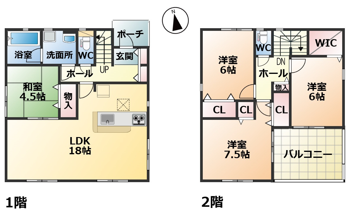 大津市雄琴5丁目新築戸建(1号地)の間取り