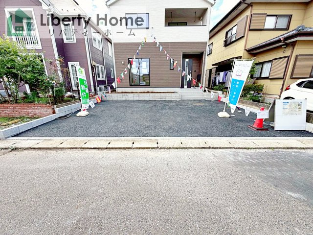 つくば市観音台第15　新築戸建の前面道路含む現地写真