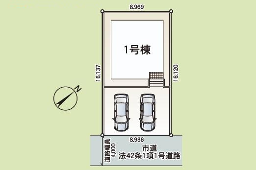 つくば市観音台第15　新築戸建の区画図