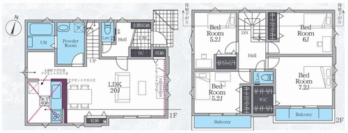 【間取り】 | 【仲介手数料０円】藤沢市善行3期　新築一戸建て | 【仲介手数料０円】藤沢市善行3期　新築一戸建て