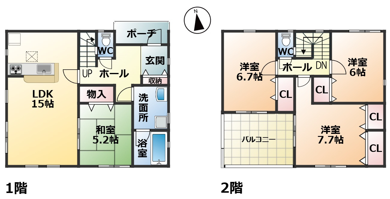 大津市雄琴5丁目新築戸建(3号地)の間取り