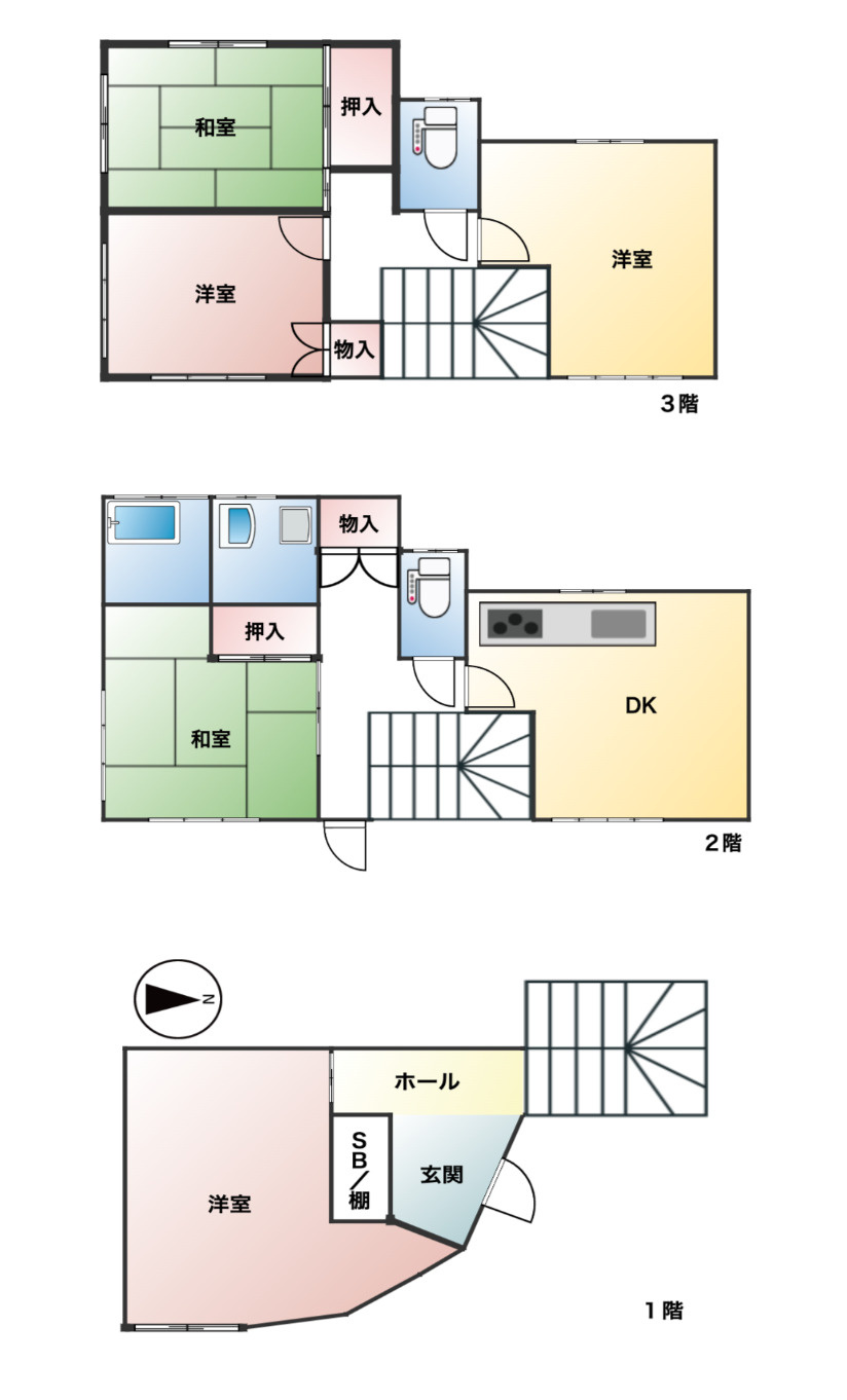 ☆横浜市栄区公田町 中古戸建の間取り