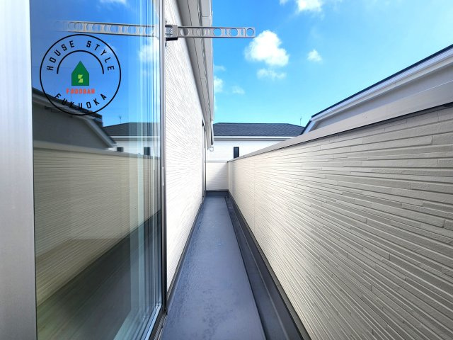 福岡市早良区有田2丁目第7-4棟（3号棟）のバルコニー|バルコニーに自分のこだわりをもたせる。120％自由自在のバルコニー。もちろんお洗濯物を干す、ゴミを一時保管するなどもおまかせください。バルコニーを多目的スペースとして考えてみましょう。