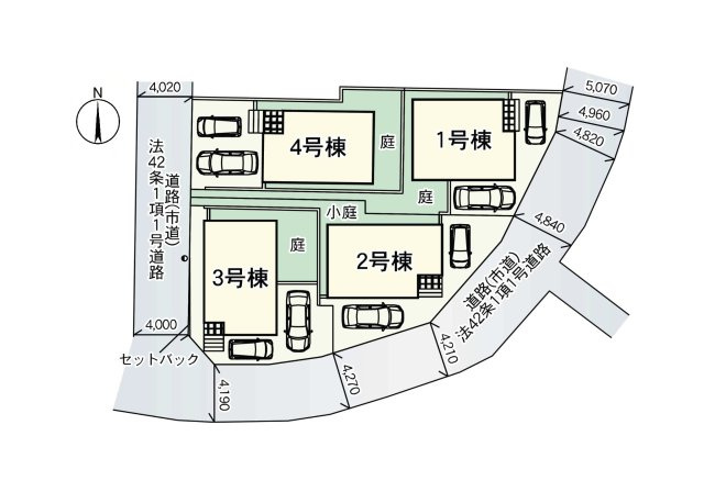 福岡市早良区有田2丁目第7-4棟（3号棟）の区画図|配置図（2号棟）
