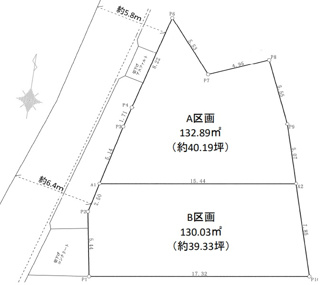 【土地図】 | 【仲介手数料無料！！】日野市百草　売地（全2区画）B区画　3780万円 | A区画日野市百草1431-3、日野市百草1244-11、B区画日野市百草1244-3