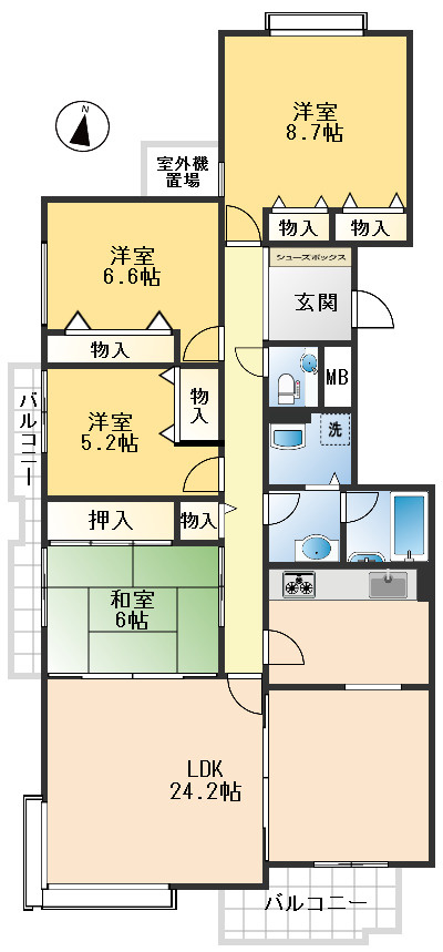 豊中上野東シティハウスの間取り