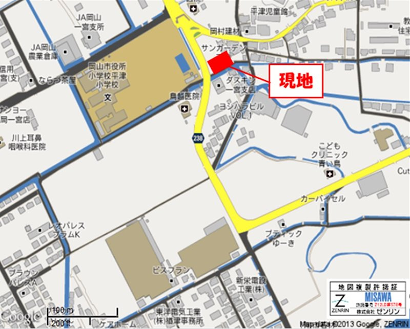 サンガーデン下田の地図