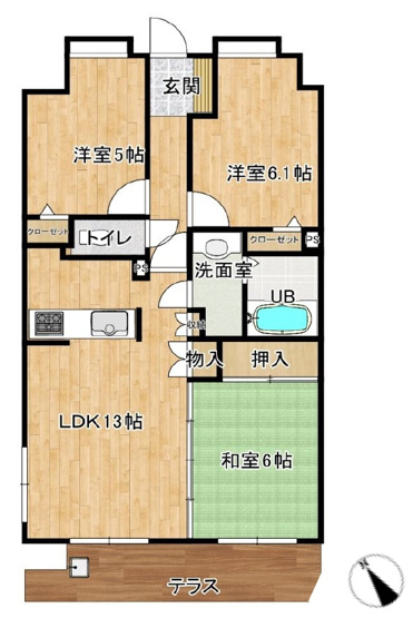 【間取り】 | ダイアパレス新座グランドパーク21　(志木本店) | 設備全交換などリフォーム済みなのですぐ新生活が始められます。
下階への生活音を気にせずのびのび過ごせる1階部分で子育ても安心。