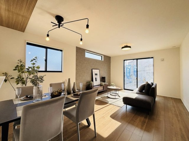 茅ヶ崎市代官町　新築戸建の居間・リビング