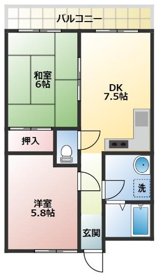 【間取り】 | サンコーポ服部
