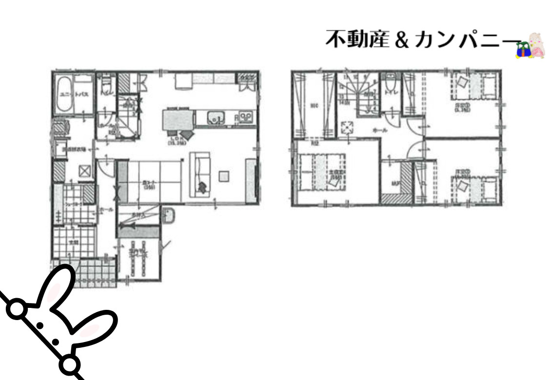 北梅本町の中古のおうち　松山市北梅本町中古戸建の間取り