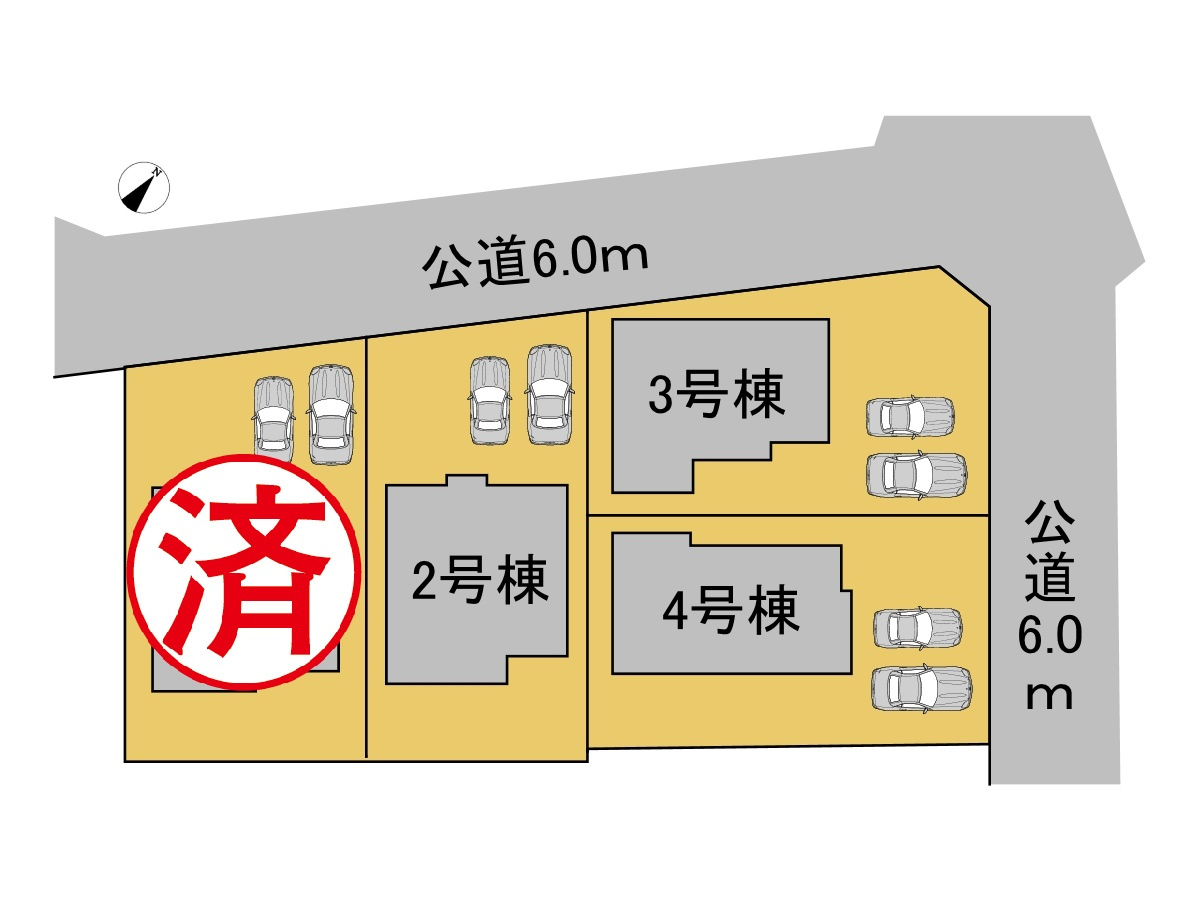 タマタウン　羽島市福寿町本郷（福寿小）　全4区画分譲の区画図|■区画図
■YAMADA電機の　ヤマダ不動産　株式会社リライフ　
いつでもお問合わせ下さい。