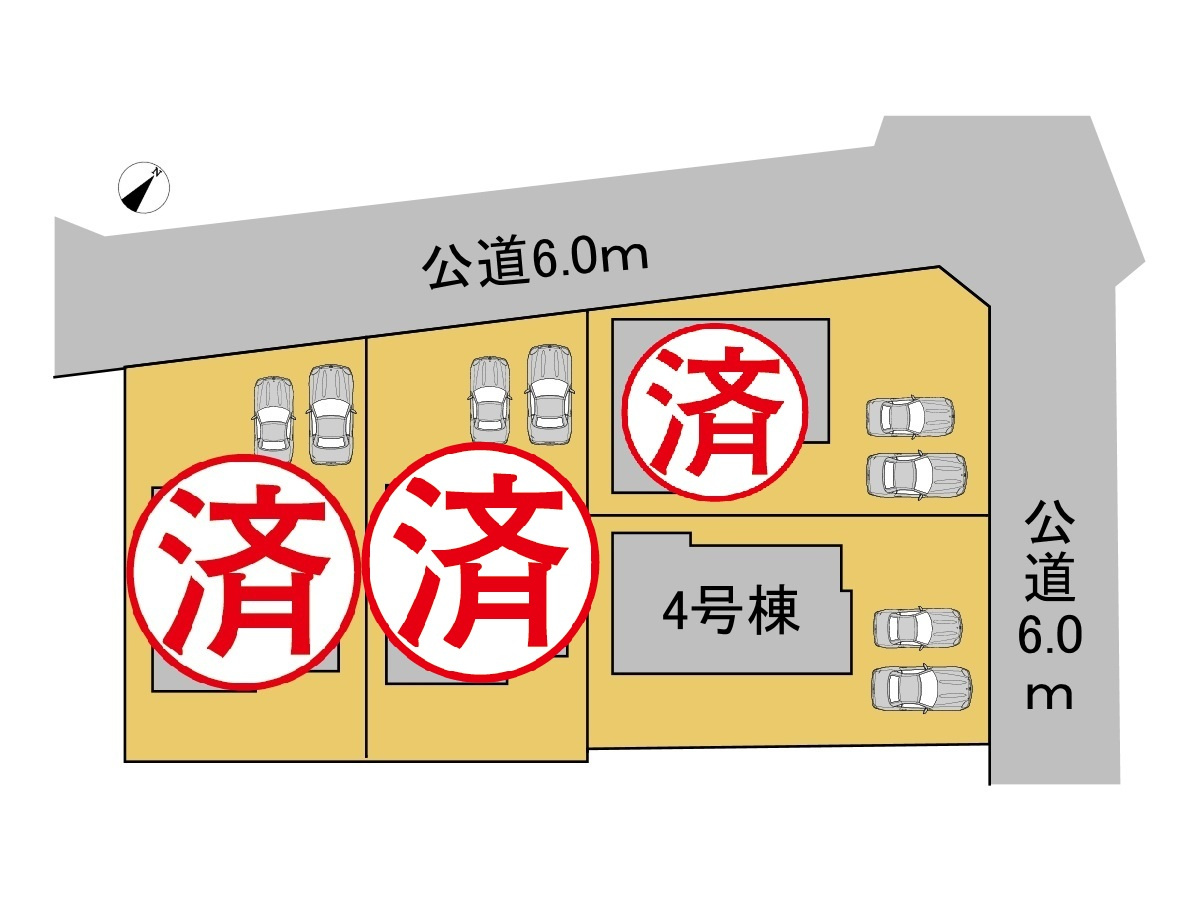 タマタウン　羽島市福寿町本郷（福寿小）　全4区画分譲の区画図|■区画図
■YAMADA電機の　ヤマダ不動産　株式会社リライフ　
いつでもお問合わせ下さい。