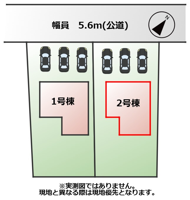 リガーレさくら市氏家11期　2号棟の区画図|【全2棟】各号棟の詳細については、お気軽にお問い合わせください♪