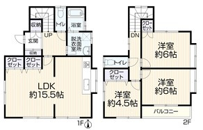 戸塚区戸塚町 中古戸建 3249万円の間取り