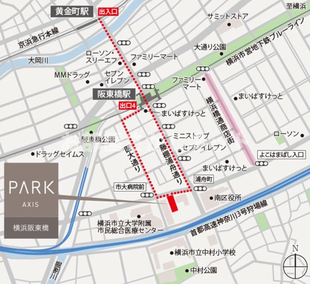 パークアクシス横浜阪東橋【おとり物件なし】#学生・社会人にオススメ！初期費用分割払いOK！の地図