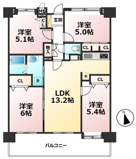 【間取り】 | JGMベリテュード箱崎公園セカンドステージ