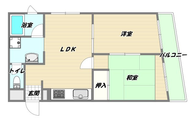 大阪市東淀川区西淡路１丁目の賃貸マンションの間取り