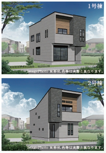 【外観パース】 | 【仲介手数料０円】茅ヶ崎市浜之郷Ⅲ　新築一戸建て　全2棟 | 【仲介手数料０円】茅ヶ崎市浜之郷Ⅲ　新築一戸建て　全2棟